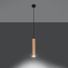 Lampa wisząca LINO 1 naturalne drewno Sollux SL.0636
