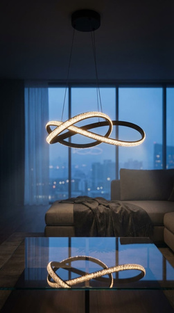 Czarna lampa wisząca LED z regulowaną wysokością FONDI Kaja Lighting K-8236