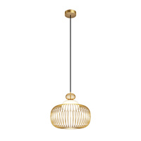 Złota druciana lampa wisząca ze szklanym kloszem 1xG9 Levitation MOD376PL-01G Maytoni