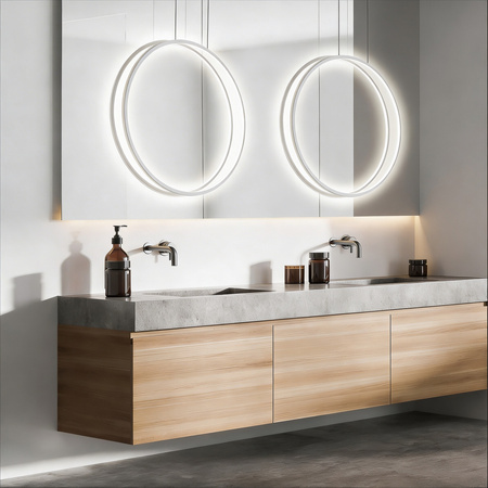Lampa wisząca okrąg 60cm Mirror S biała IP44 LED CCT Light Prestige LP-999/1P S WH CCT