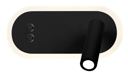 MIRACLE LAMPA KINKIET 6W+3W LED CZARNY MAT Candellux 22-75796