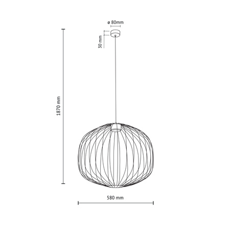 Druciana lampa wisząca 58cm w ceglastym kolorze SPHERA M BRICK 1xGX53 Tk Lighting 11305