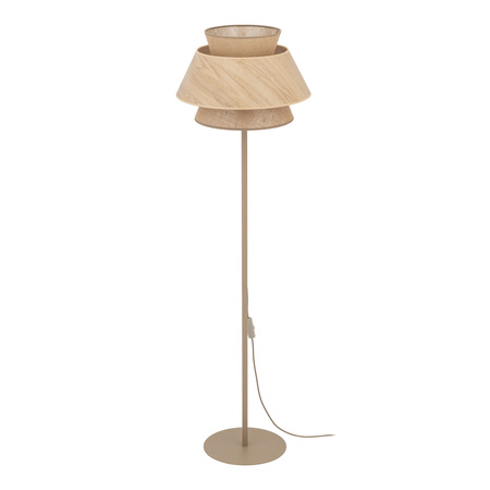 Lampa podłogowa w kolorze sabia KALUM WOOD + Juta średnica 45cm 1xE27 Tk Lighting 16225