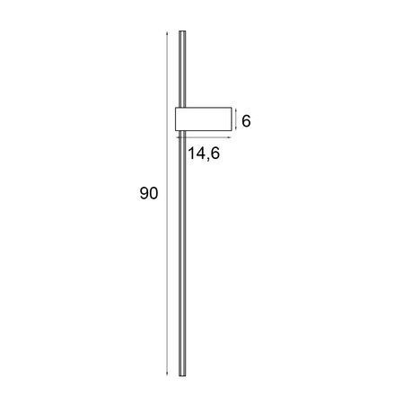 Złoty kinkiet podświetlający ściane podłużna rurka 90cm LED 3000K Maxlight W0416 Spirit