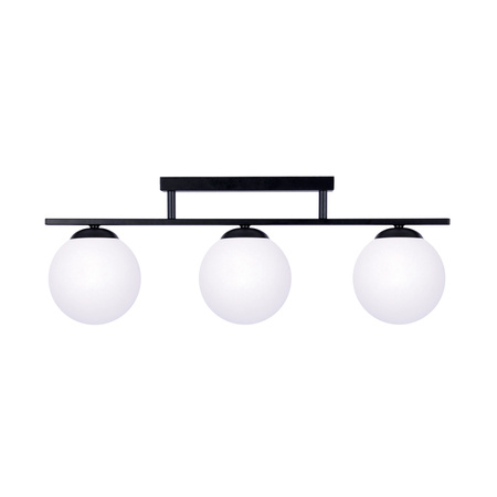 Lampa sufitowa trzy białe kule na czarnej podstawie GLOBE E14 Zuma Line 1212