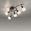 Czarna lampa sufitowa spiralna 6-punktowa czarna z mlecznymi kloszami 6xE14 Loki Just Light 12155-18