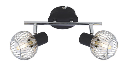 OSLO LAMPA SUFITOWA LISTWA 2X40W E14 CZARNY/CHROM Candellux 92-61843