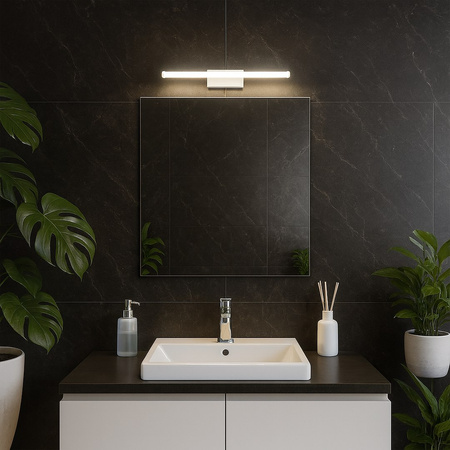 Wąski 30cm biały kinkiet nad lustro Mirore 5W IP44 4000K Milagro ML2027