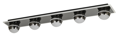 Lampa sufitowa - plafon piątka prosty Biarritz czarny chrom Aviano Lighting 9047-605