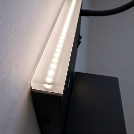 Kinkiet, lampa nocna ścienna z półką i USB Shelf Led 4W+5W+2W prawa Czarny Milagro ML2887