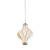 Lampa wisząca z ceikawym bursztynowym kloszem ELVA BRASS LED 3000K 8W Tk Lighting 18212