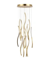 Ekskluzywna lampa wisząca złote pofalowane elementy FLOW 13 PENDANT 3-STEP DIMM 3000K GO Azzardo AZ6816
