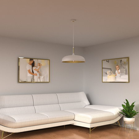 Lampa wisząca LINCOLN WHITE/GOLD 1xE27 45cm MLP7899