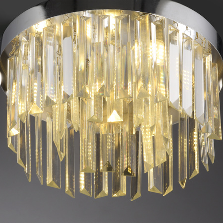 Lampa sufitowa okrągła chrom ze szklanymi zwisami KULUNKA 4xG9 Just Light 15048-17