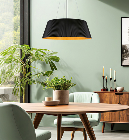 UMBRIA LAMPA WISZĄCA CZARNO DREWNIANA 1X24W LED KLOSZ BIAŁY Candellux 31-24183