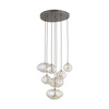 Lampa wisząca 7 nieregularnych wiszących kloszy na okrągłej podstawie w kolorze brązowym NEBIA NEW BROWN 7xG9 Tk Lighting 11792