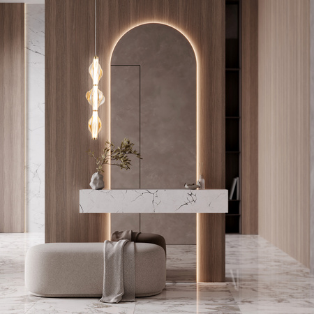 Lampa wisząca pionowe podłużny szklany klosz ELVA BRASS LED 3000K 22W Tk Lighting 18214