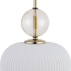 Lampa wisząca pojedyńcza karbowany szklany klosz z ozdobną szklaną kulą SOPHIA BIG COGNAC WHITE 1xE27 Tk Lighting 11373