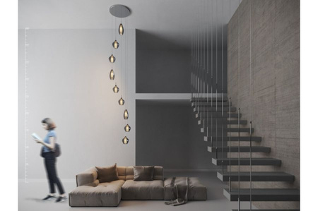 Lampa wisząca AMBER MILANO 9 CHROM AZzardo AZ3673