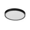 Czarny niski okrągły plafon sufitowy o średnicy 30cm z dodatkowym podświetleniem sufitu ARNOR 30 ROUND CCT (18W+15W) BK AZZARDO AZ6539