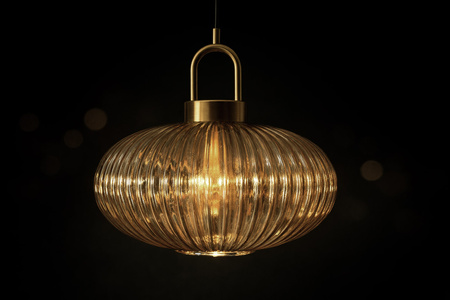 Lampa wisząca z ryflowanymi kloszami ufo AKARI Kaja Lighting K-5856