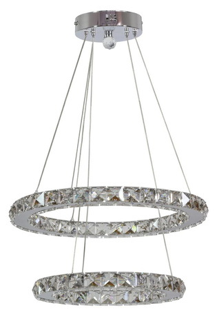 LORDS LAMPA WISZĄCA 42 OKRĄGŁY PODWÓJNY 24W LED CHROM Candellux 31-32515
