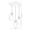 Lampa wisząca Crema potrójna (koło) z kulami imitującymi marrmur 3xE14 Milagro MLP2814