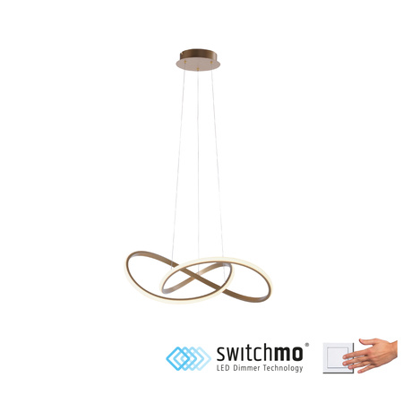 Lampa wisząca LED zawijana w kolorze matowego mosiądzu MARIA z funkcją SwitchMo Just Light 15402-60