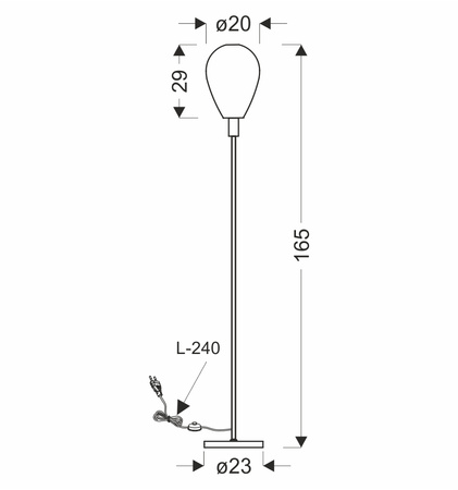 Lampa podłogowa czarna z miedzianym szklanym kloszem DENSO 20 1xG9 Candellux Studio 51-51134