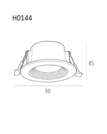 Oprawa wpustowa Helios 6 biała ze zmienną barwą światła IP44 Maxlight H0144