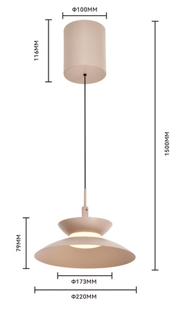 Lampa wisząca jedynka Gubbio kaszmirowa Aviano Lighting 6060-113