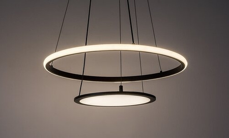 Lampa wisząca dwa czarne okręgi LED z pilotem zdalnego sterowania Jasero Rabalux 72040