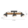 Lampa sufitowa drewniana z trzema metalowymi kloszami CUP 2.0 3xE27 Just Light 15745-18