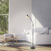 Czarna lampa podłogowa z giętkim ramieniem LOKI 1xE14 Just Light 12157-18