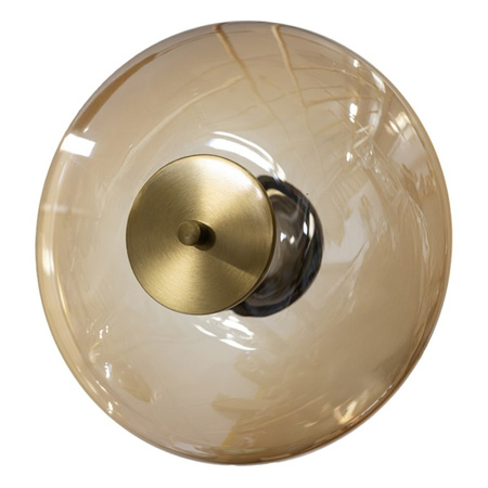 Okrągła szklana lampa ścienna w kolorze bursztynowym 30cm LED 3000K ANDORA L WALL AMBER Azzardo AZ6889
