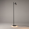 Prosta metalowa lampa podłogowa z kierunkowym reflektorem LED oraz podświetlaną podstawą 3000K Estudo Z010FL-L8B3K Maytoni