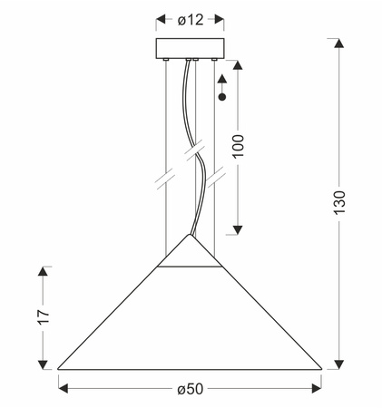 Złota lampa wisząca z dymiony dużym stożkowym kloszem PRESTO 50 1xGX53 Candellux Studio 31-51059