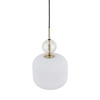 Lampa wisząca pojedyńcza karbowany szklany klosz z ozdobną szklaną kulą SOPHIA BIG COGNAC WHITE 1xE27 Tk Lighting 11373
