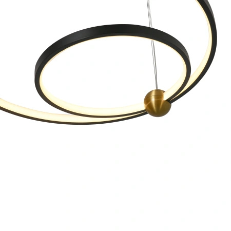 Lampa wisząca podwójny okrąg 50cm z ozdobnymi kulami Kido S LED czarny PL0138 Yaskr