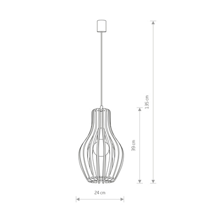 Lampa wisząca ze sklejki 1xE27 IKA A Nowodvorski 4171