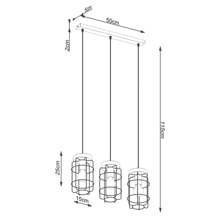 Lampa wisząca GOTTO 3L Sollux SL.1264