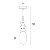 Czarna lampa wisząća szklany klosz + ozdobne kule Maxlight 1xG9 P0641 Nova