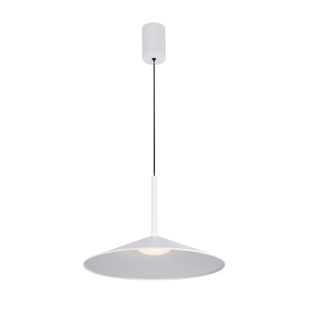 Lampa wisząca biała 38cm spłaszczony stożek LED 3000K/4000K/6000K Sardena Italux PND-01510-S-WH