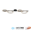 Podłużna czarna lampa sufitowa LED cztery ringi z funkcją ściemniania SwitchMo MINI RITUS Just Light 14211-18
