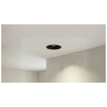 Czarne okrągłe oczko podtynkowe o średnicy 8,2cm MIRT IP65 15W LED  3000K BK AZZARDO AZ7095