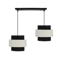 Benta lampa wisząca czarny 2x40w e27 abażur czarny+kremowy Candellux 32-17802