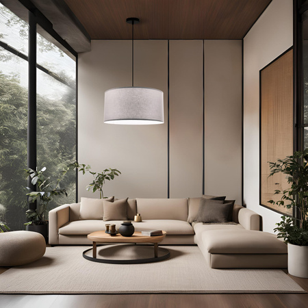 Lampa wisząca z abażurem w kolorze szarym o średnicy 40cm SHANTI 1xE27 Candellux Studio 31-38678