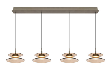 Lampa wisząca czwórka prosta Crema brąz / klosz coffee Aviano Lighting 7058-421