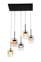 Lampa wisząca pięć zwisów z podwójnymi mix kloszami GLAXI 5xGX53 Candellux Studio 35-50434
