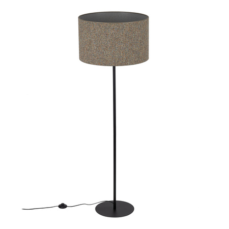 Czarna lampa stojąca do sypilani z ciekawym abażurem 1xE27 VELLUM BLACK MULTICOLOR Tk Lighting 16167
